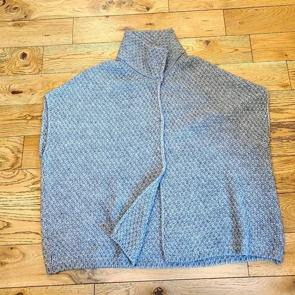 Grays Sweaters - Elsamanda Sleeveless Chunky Knit Cardigan Sweater Wool Alpaca Gray One Size